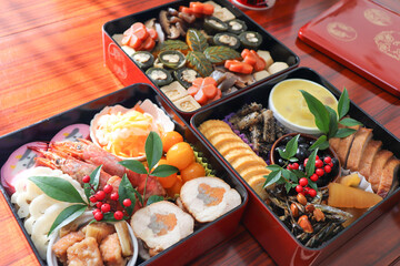 日本のお正月の伝統料理、お節、和食