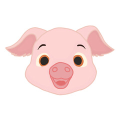 Cute pig  vector illustration isolated on white background