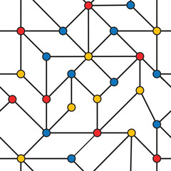 colorful dots network connections repeating pattern