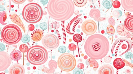 Fototapeta premium a candy land background with lollipops and lollipops. generative ai