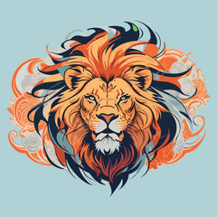 colorful lion vector illustration