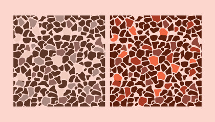 Giraffe skin pattern set  Vector abstract illustration