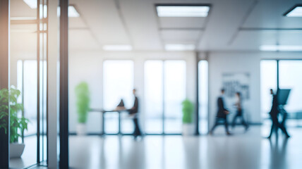  blurred background of a light modern office interior and panoramic windows