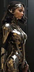 Photorealistic image of a female robot
