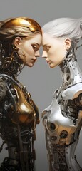 Photorealistic image of a female robot