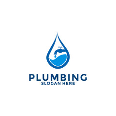 plumbing service logo template, creative plumbing logo vector symbol