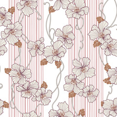 Beautiful Japanese style floral pattern perfect for textiles,