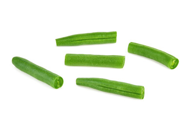 Green beans isolated on white background.