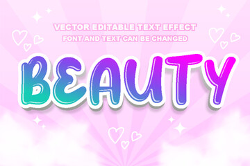 beauty fantasy feminine cute kawai collorful editable text effect font style template design background