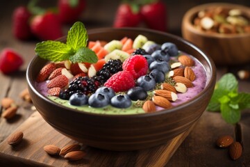 Bowl Of Nutritious Smoothie, Generative AI