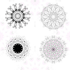 Black white mandala design
Background. vector illustration 