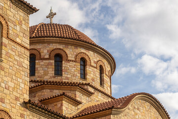 Domed church roof details in Athens, Greece
