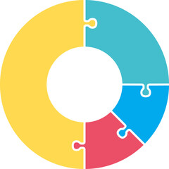 pie chart infographic jigsaw Flat diagram