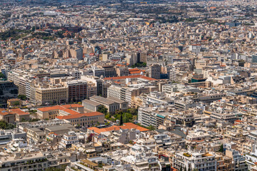 View from Lycabettus Hill viewpoint of the city of Athens Greece.
