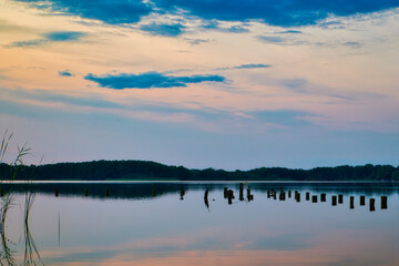 See - Wasser - Abend - Sunset - Landscape - Beautiful - silhouette  - Sunrise Sea - Colorful - Reed - Clouds - Sky - Sundown - Sun	