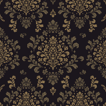 damask pattern with flowers and vintage tapestry motifs, perfect for fabrics and decoration