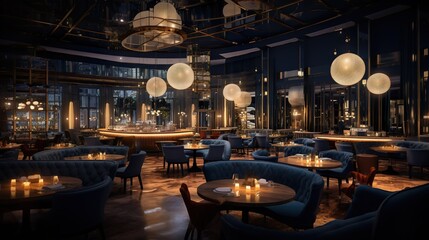 Fototapeta premium Luxury Hotel Restaurant Lounge Bar