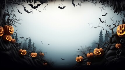 Halloween Themed Copy Space. Spooky Background Design.