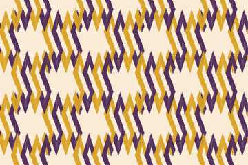 Seamless Kasuri pattern in tribal,folk embroidery. Ethnic abstract ikat art. geometric art ornament print. Design for fabric,clothing,carpet,wallpaper,wrapping,cover,background