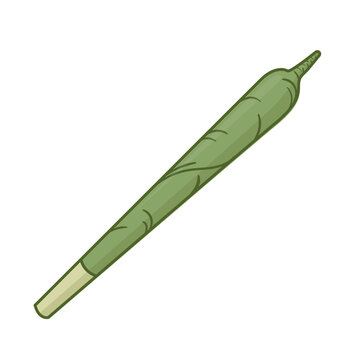 marijuana rolled joint flat vector illustration logo icon clipart isolated on white background