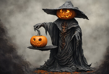 Halloween pumpkin with a pumpkin