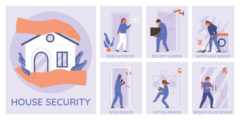 Home Security Infographic Set