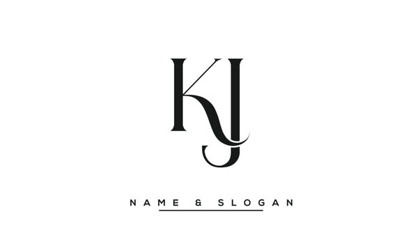 KJ,  JK,  K,  J  Abstract  Letters  Logo  Monogram