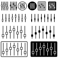 Filter control icon vector set. Adjustment illustration sign collection. mixer symbol.