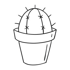 Hand Drawing Style of cactus vector. Suitable for plant icon, sign or symbol,