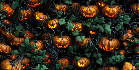 halloween pattern with realistic jack hd wallpaper