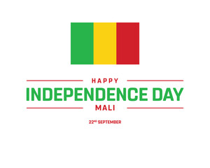 Happy Independence day, Mali Independence day, Mali Day, Mali Flag, 22 September, 22nd September, Independence, National Day, Flag, Icon, Vector Design