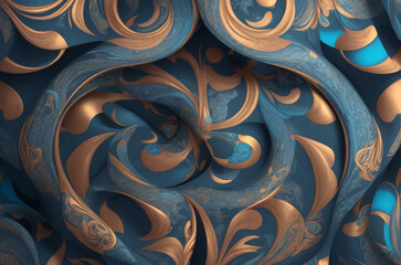 Gold and Blue Abstract Patterns: A Fusion of Elegance