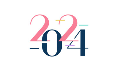 Vector 2024 happy new year logo text design 2024 number design template