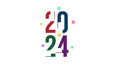 Vector 2024 happy new year logo text design 2024 number design template