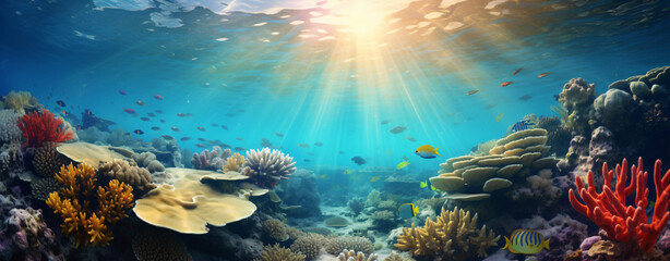 Underwater view of the coral reef