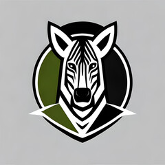 Illustration of zebra wild african animal character logo mascot wild animal hippopotamus in cartoon flat color vector style