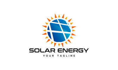 Vector of sun solar energy logo icon vector template