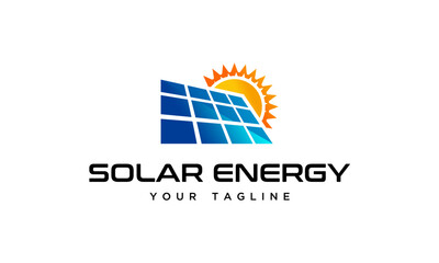 Vector of sun solar energy logo icon vector template