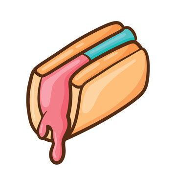 recommend clip art: Ice cream sandwich with bread for doodle summer food illustration