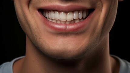 close-up man mouth smile