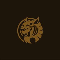 simple tiger head logo for emblem or icon