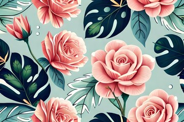 seamless pattern with flowers