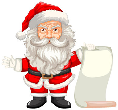 Creepy Old Man in Santa Claus Cloth Cartoon Character
