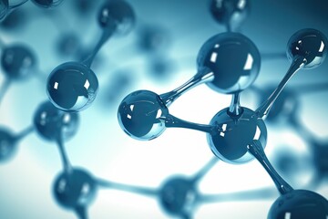 A stunning 3D illustration of a blue molecule structure.

 Generative AI