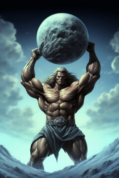 Atlas God. Mythical image