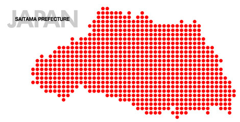 埼玉県のドット地図 ドット大