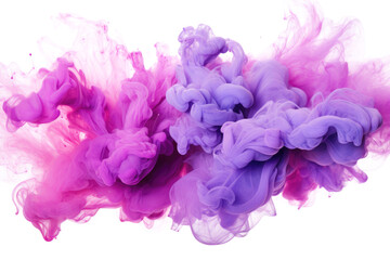 mixing purple and pink paints in water on a white background