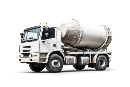 Concrete mixer truck isolated on white background