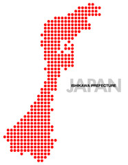 石川県のドット地図 ドット大