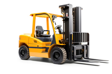 Naklejka premium Yellow forklift truck isolated on white background